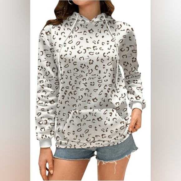 Amazon Tops - Leopard Print Hoodie